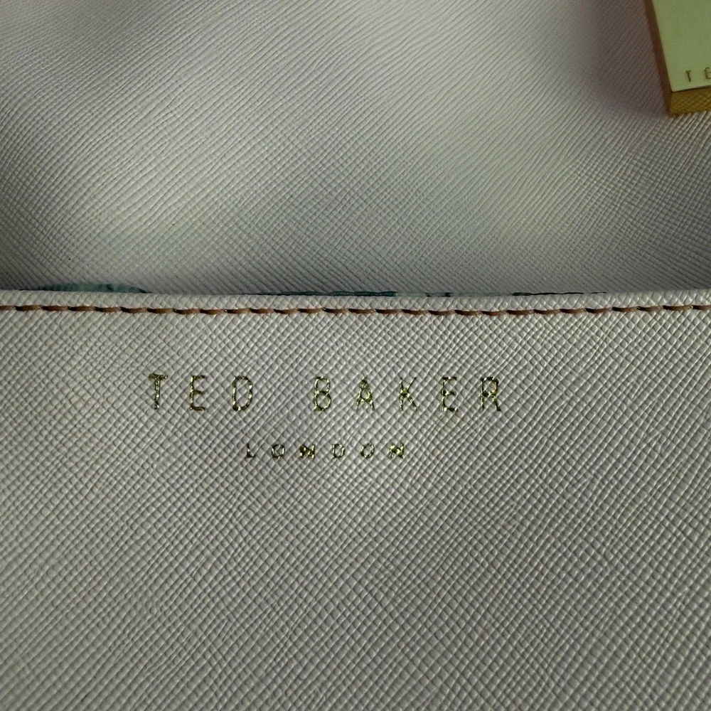 Ted Baker Pink and Neon Coral Saffiano Contrast Tote with Gold Hardware